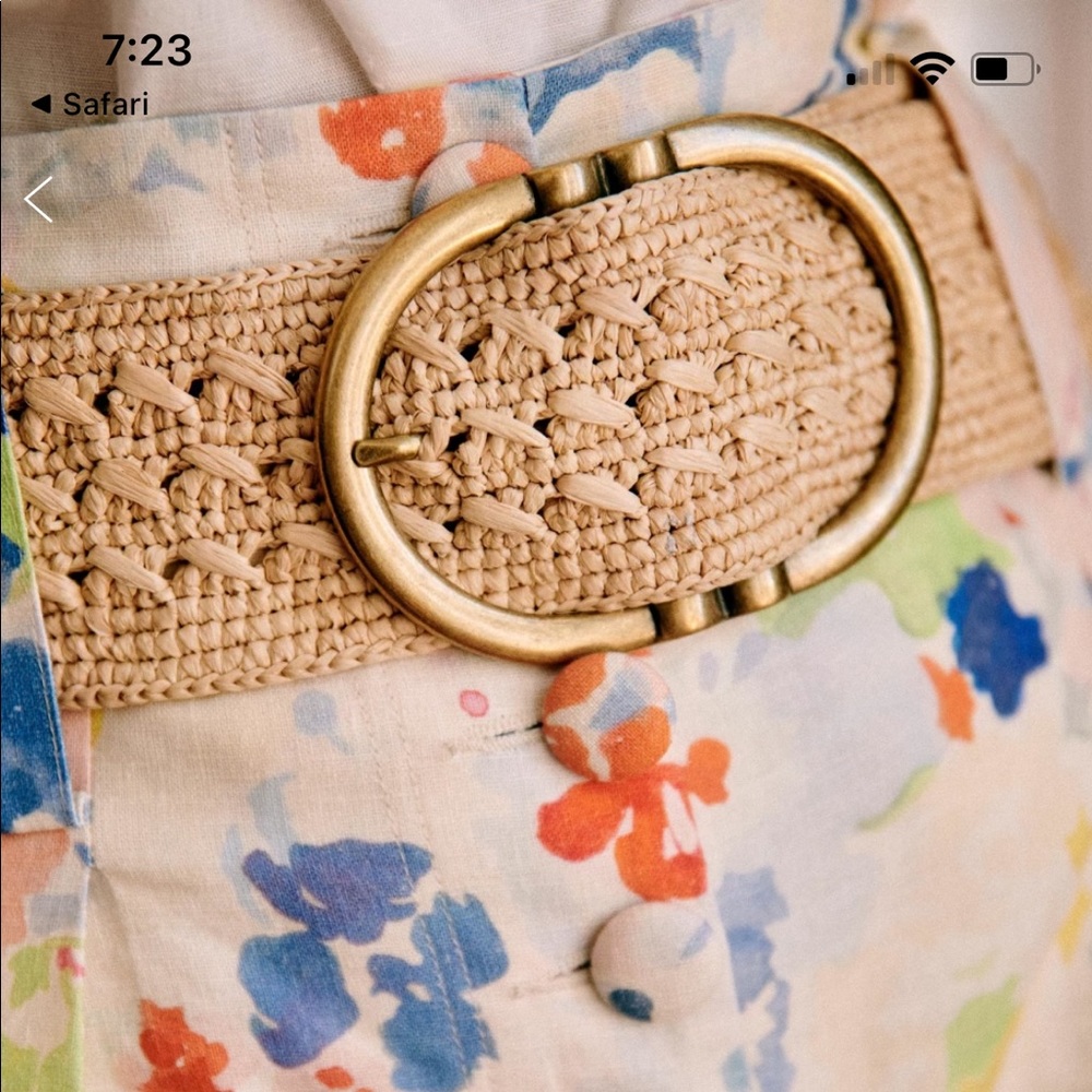 Sezane fetiche belt, raffia, sold out, 80 cm